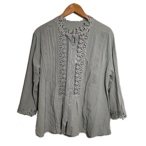Bohemia XL Lace Blouse – 100% Cotton Elegance
